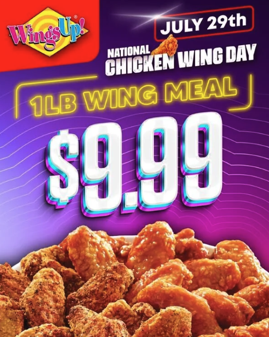 1磅鸡翅只要$9.99！WingsUp!全国鸡翅日限定福利！