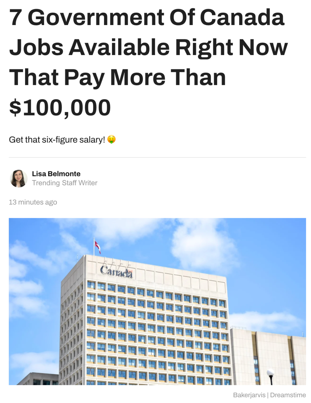 加拿大政府招人！7个年薪超$10万的工作，可在家办公！