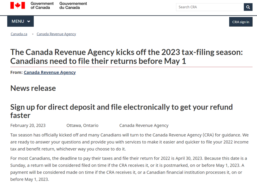 CRA今日发布重要提醒！加拿大人今年报税7大注意6大福利！和每个人息息相关