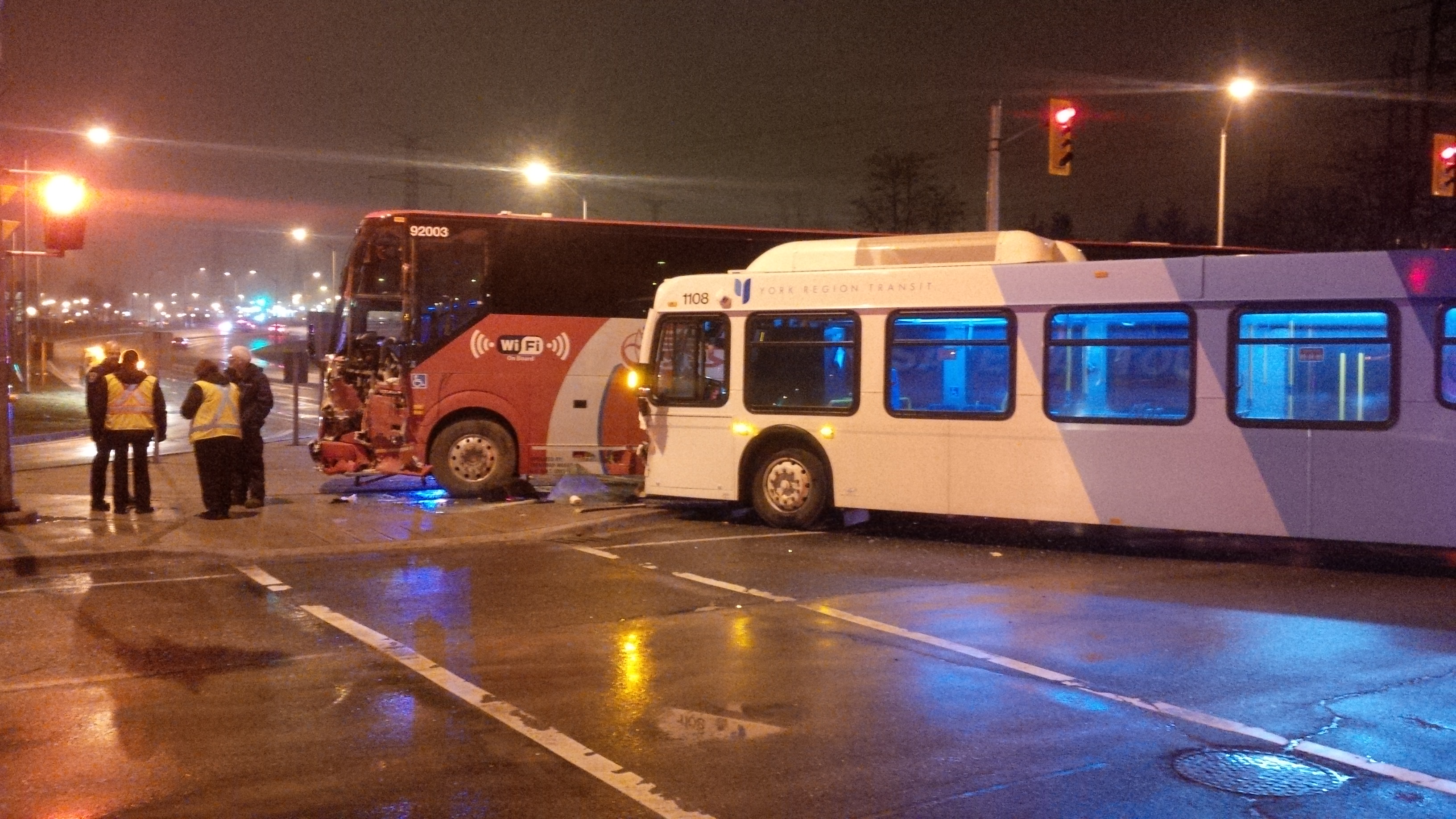A crash at Yonge Street and Highway 7 sent six people to hospital on Nov. 25, 2016. CITYNEWS/Mehrdad Nazarahari 