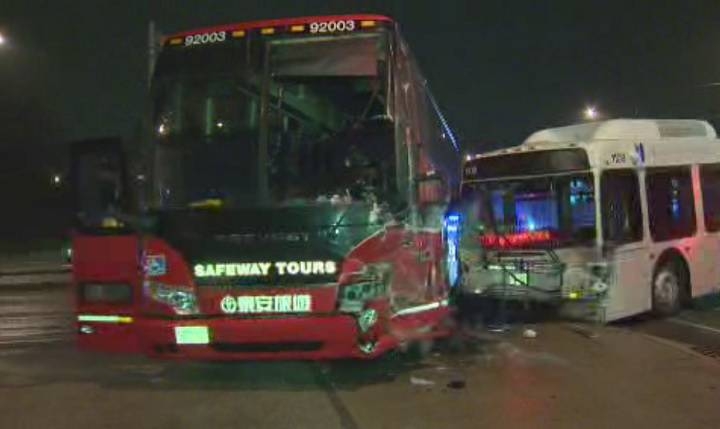 Transit bus and motorcoach collide during morning commute in Richmond Hill