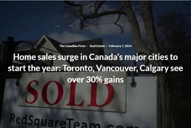 加国主要房市销量飙涨30%多！BMO：房价还没见底